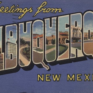 Albuquerque NM, New Mexico, Large Letter Greeting, 1948, Original Old Postcard NM289403