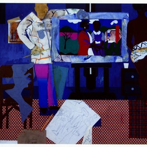 Romare Bearden, Profile Part 2, Années 30, Artiste, Mannequin, Beaux-arts, 1967, Carte postale moderne R001679