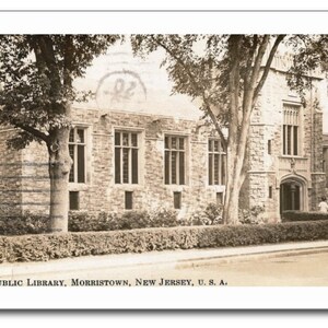 Bibliothèque publique, Morristown, New Jersey, NJ, comté de Morris, carte postale moderne vintage R378163