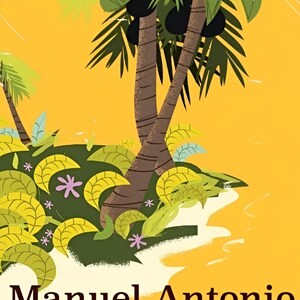 Costa Rica, Manuel Antonio, prenez des vacances ! Style poster de voyage rétro, carte postale moderne R314983