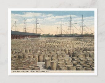 Savannah GA, Docks, 1917  Vintage Inspired Postcard
