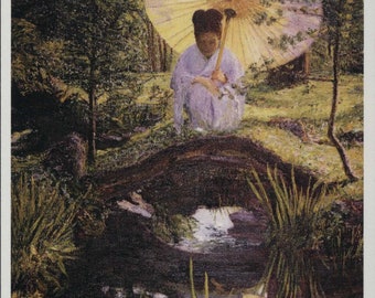 Art, Lilla Cabot Perry, In a Japanese Garden, c1900 Modern Greeting Card NCC017