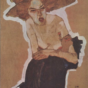 Art, Egon Schiele, Femme méprisante, 1910 Carte postale moderne R001551