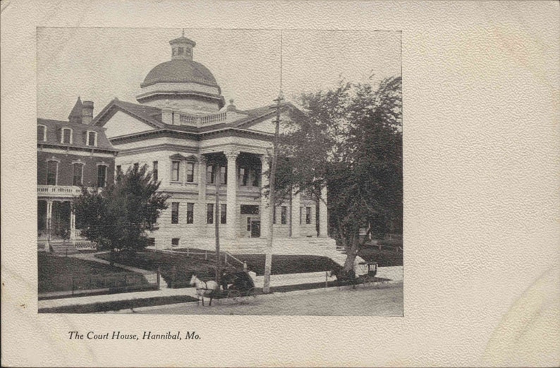Missouri Original Old Vintage Postcard MO000560 Court House c1905 Unused Hannibal MO