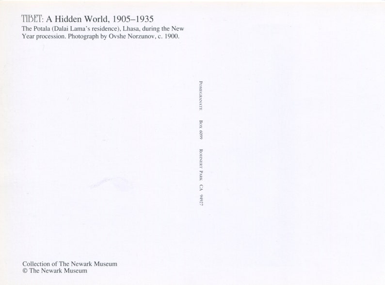 The Potala Dalai Lama Newark NJ Museum Residence Hidden World of Tibet Modern Postcard R000388 c1900
