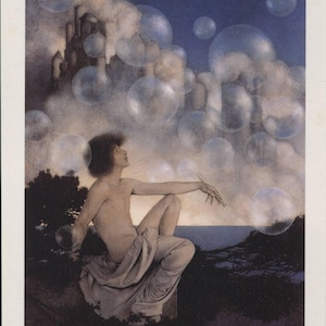 Maxfield Parrish - Air Castles (1904) - Reproduction de carte postale d'art de 1995 non utilisée - R001271
