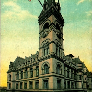 Brooklyn NY, New York, bureau de poste 1911 Carte postale vintage originale certifiée NY499703