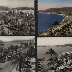 Lot de 4, Nice, France, cartes postales anciennes originales LOT001315