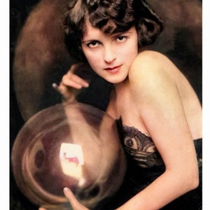 Sexy Woman, Sex Magic, Crystal Ball, Sensual, Modern Vintage Postcard Z058818