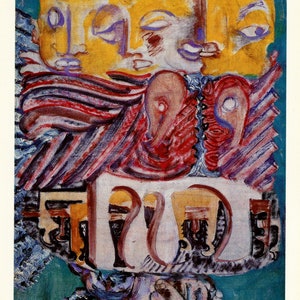 Art moderne, Mark Rothko, Le présage de l'aigle, 1942, artiste américain, carte postale moderne R001601