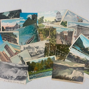 Vintage New York Postcard Lot: 20 Antique Ephemera for Collage