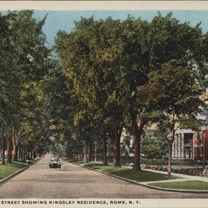 Rome, NY, New York, North George Street, Kingsley Residence, c1920s, carte postale vintage originale, NY001390