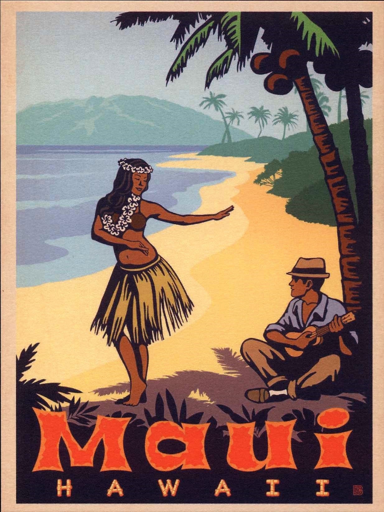 CafePress Maui Hawaii Vintage Travel Poster Beach Towel 1432206782 
