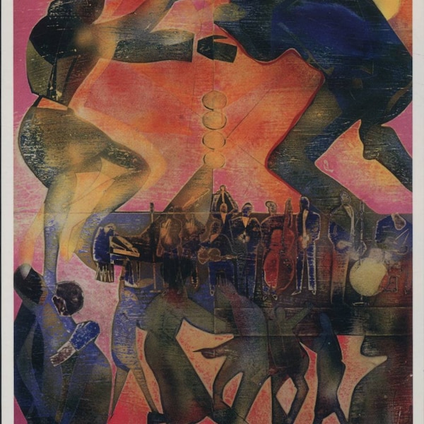 Romare Bearden, The Of the Blues at The Savoy, 1974, African American, Fine Art, Unused, Modern Postcard R949