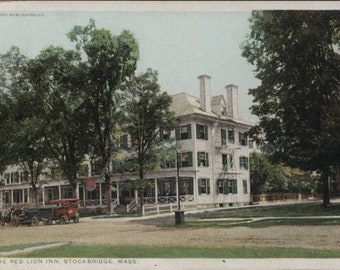 Stockbridge MA, Massachusetts, The Red Lion Inn, 1913 Carte postale vintage originale certifiée MA005101