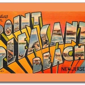 Greetings, Pt. Pleasant Beach, New Jersey NJ REPRO Vintage Postcard Z256020