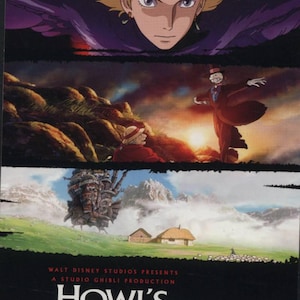 O Castelo Animado, filme de Hayao Miyazaki, animação, cartão postal vintage dos anos 1990, sem uso, R$ 100004