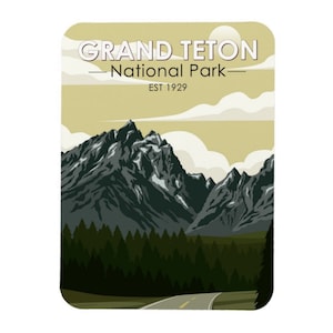 Magnet Grand Teton National Park Wyoming, Scenic, Colorful Travel, Places Visited, Fridge Magnet
