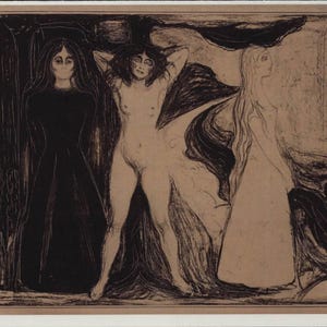 Art, Edvard Munch, Woman, The Sphinx, 1899 - Vintage Modern Greeting Card, NCC250161