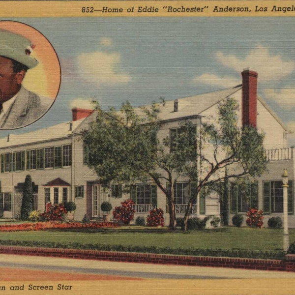 Eddie Rochester Anderson, Los Angeles CA, c1950s, Unused, Linen Color Original Vintage Postcard CA1192