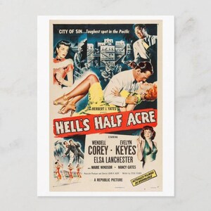 Vintage Inspired Hell's Half Acre 1954 Movie Artistic Retro Colorful Reimagined Postcard Design Classic Nostalgic POD