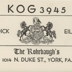 Vintage Ham Radio QSL Karte: York PA, 1960s AM Radio