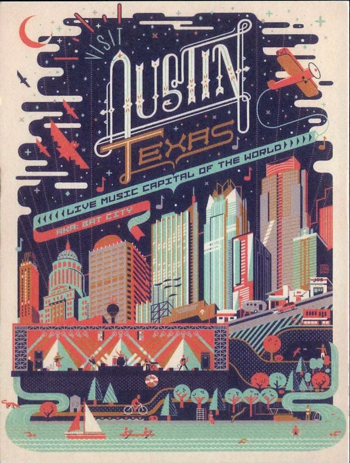 Austin Texas Live Music Capital of the World Poster Style Etsy Austin Texas Live Music Calendar