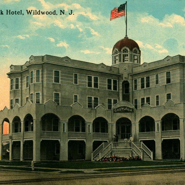 Wildwood NJ, New Jersey, Greylock Hotel, c1910, Certified Original Vintage Postcard NJ6731