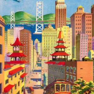 San Francisco, Californie, Californie, affiche de voyage rétro, carte postale moderne R314983
