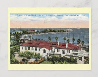 Municipal Pier, St. Petersburg, Florida Vintage Inspired Postcard
