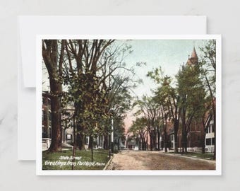 Vintage State Street, Portland ME Postcard: 1910s Historic Maine View