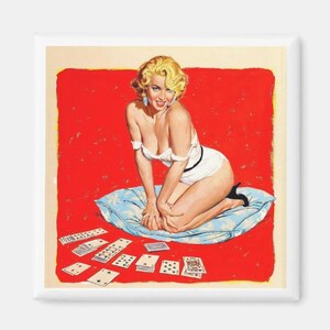 Retro Pin-Up Girl Magnet: 1950s Style Fridge Decor