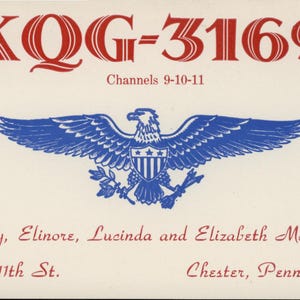 Vintage Ham Radio QSL Karte: Chester PA, 1960s AM Radio
