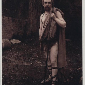 Wilhelm von Gloeden Gladiator Self-Portrait Greeting Card: Vintage-Inspired Gay Art