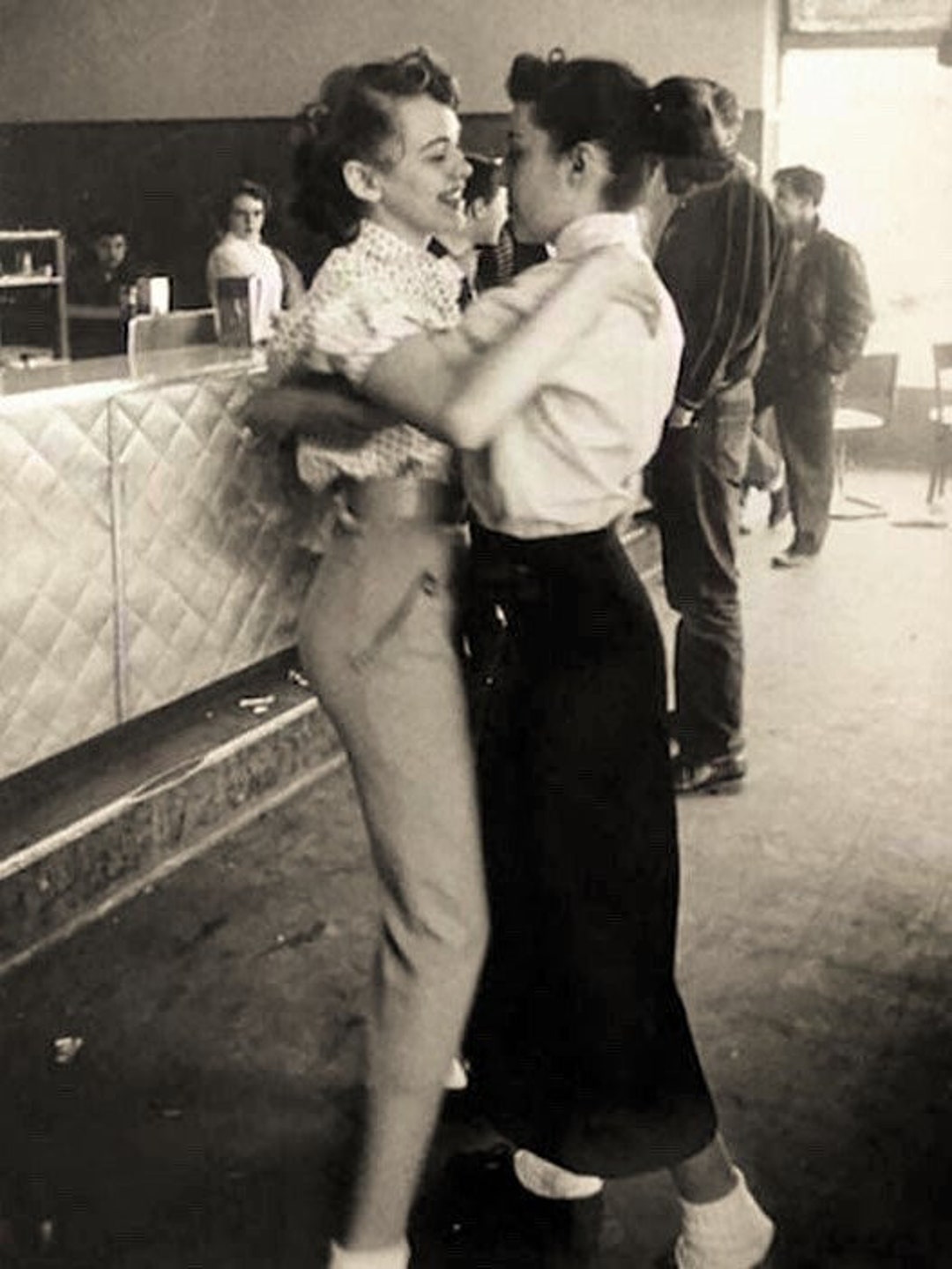 Lesbians Dancing 1950s Public Affection Butch Femme