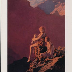 Maxfield Parrish - Contentment (1927) - Reproduction de carte postale d'art de 1995 non utilisée - R001270