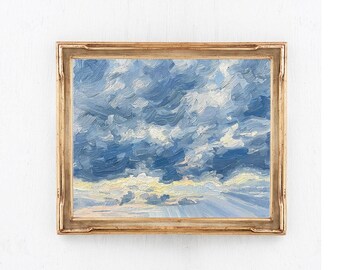 Peinture à l'huile originale de 20 x 25 cm représentant un coucher de soleil. Peinture épaisse et texturée, huile sur panneau de toile.
