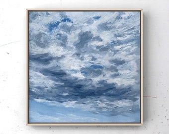 Cloud Painting.  Original Oil Painting, 8x8 inches, oil on canvas