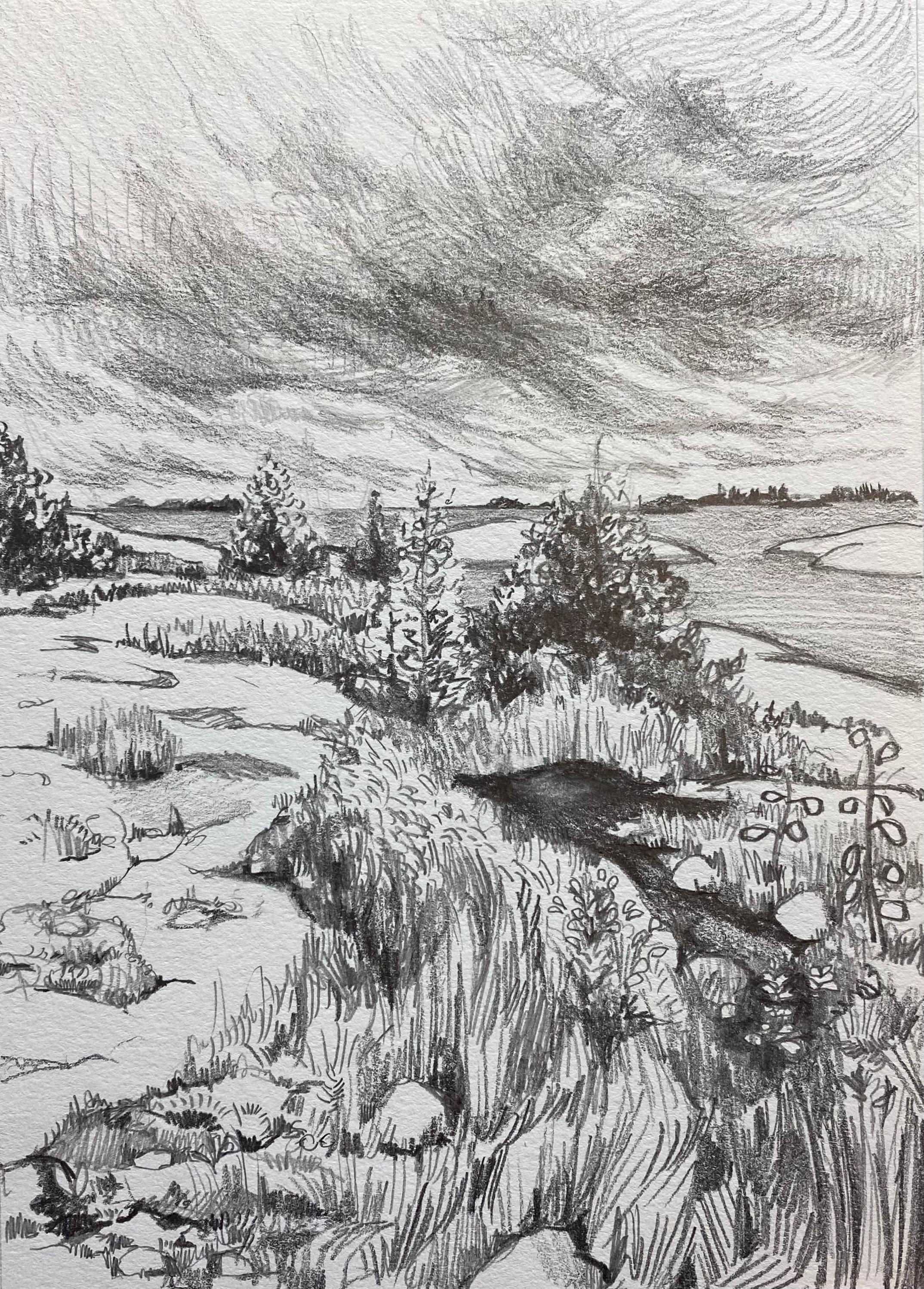Graphite Drawing Landscape