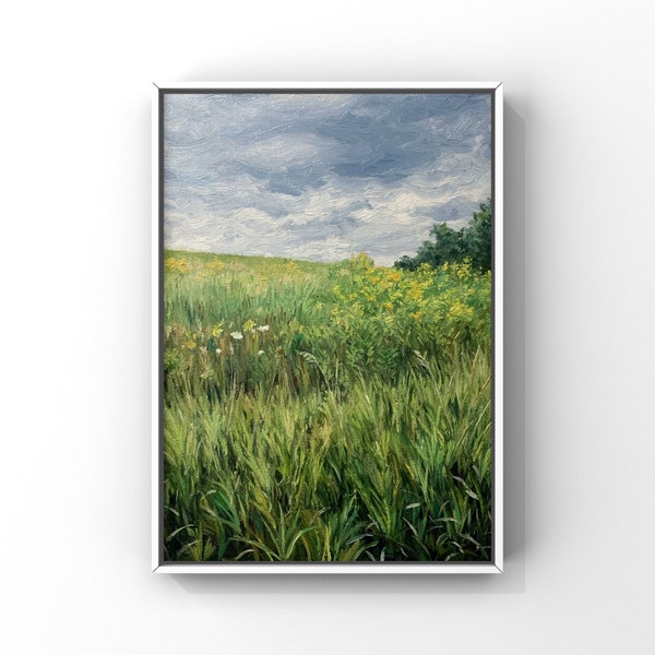 Wildflowers, Summer Field, original oil painting, one of a kind, 9x12 inches