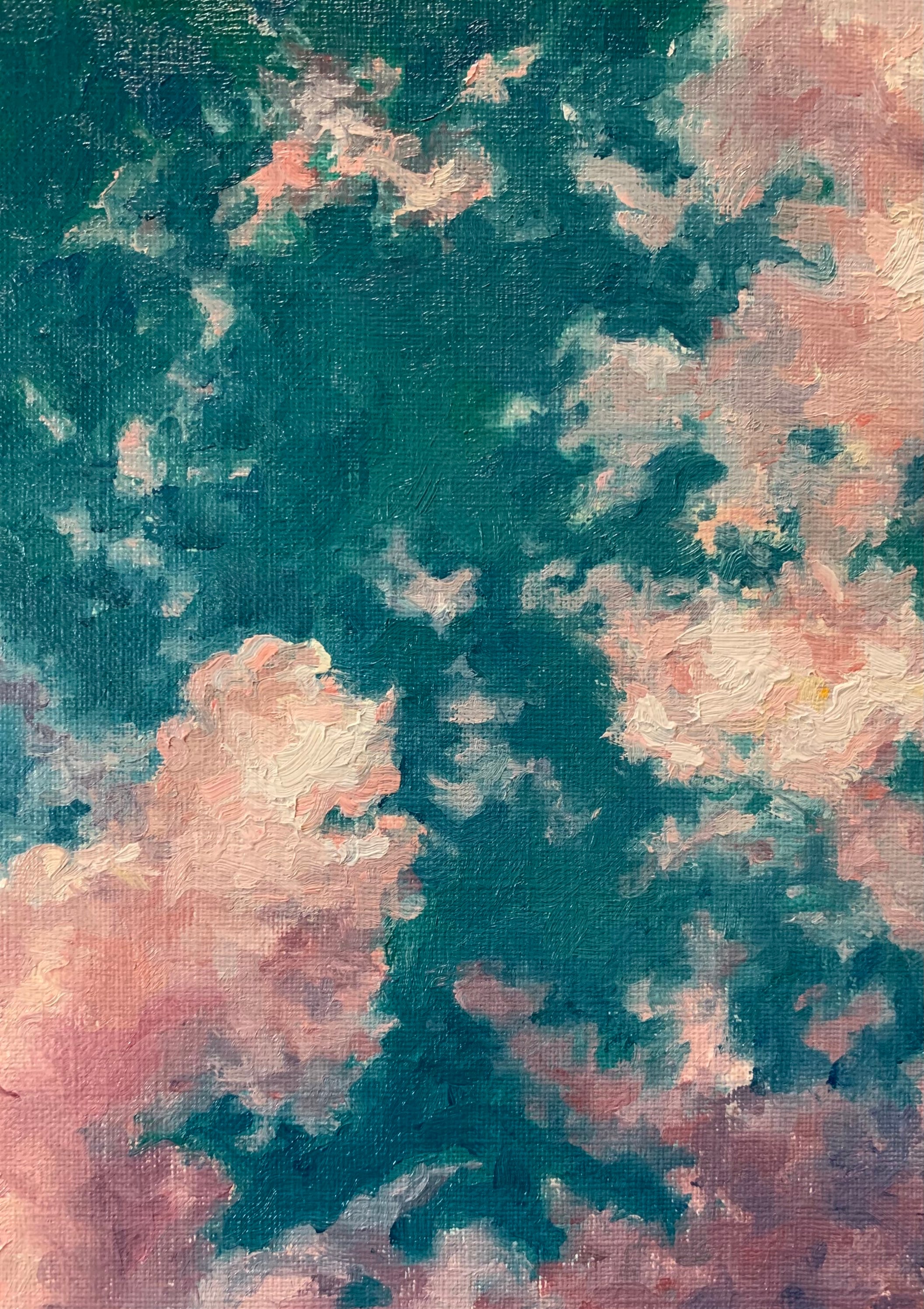 油絵 海 雲 紫 油絵 油彩 油彩画 絵画 絵【紫雲出山の紫陽花】 絵画 HR 通販