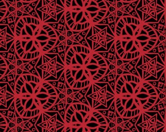 Red Kaleidoscope line drawings