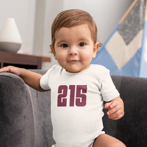 215 Baby One Piece - Tote Bag - T-shirt - Sweatshirt - Baby Outfit - Unisex - Philly Area Code Shirt - Philadelphia Gift - FREE SHIPPING!