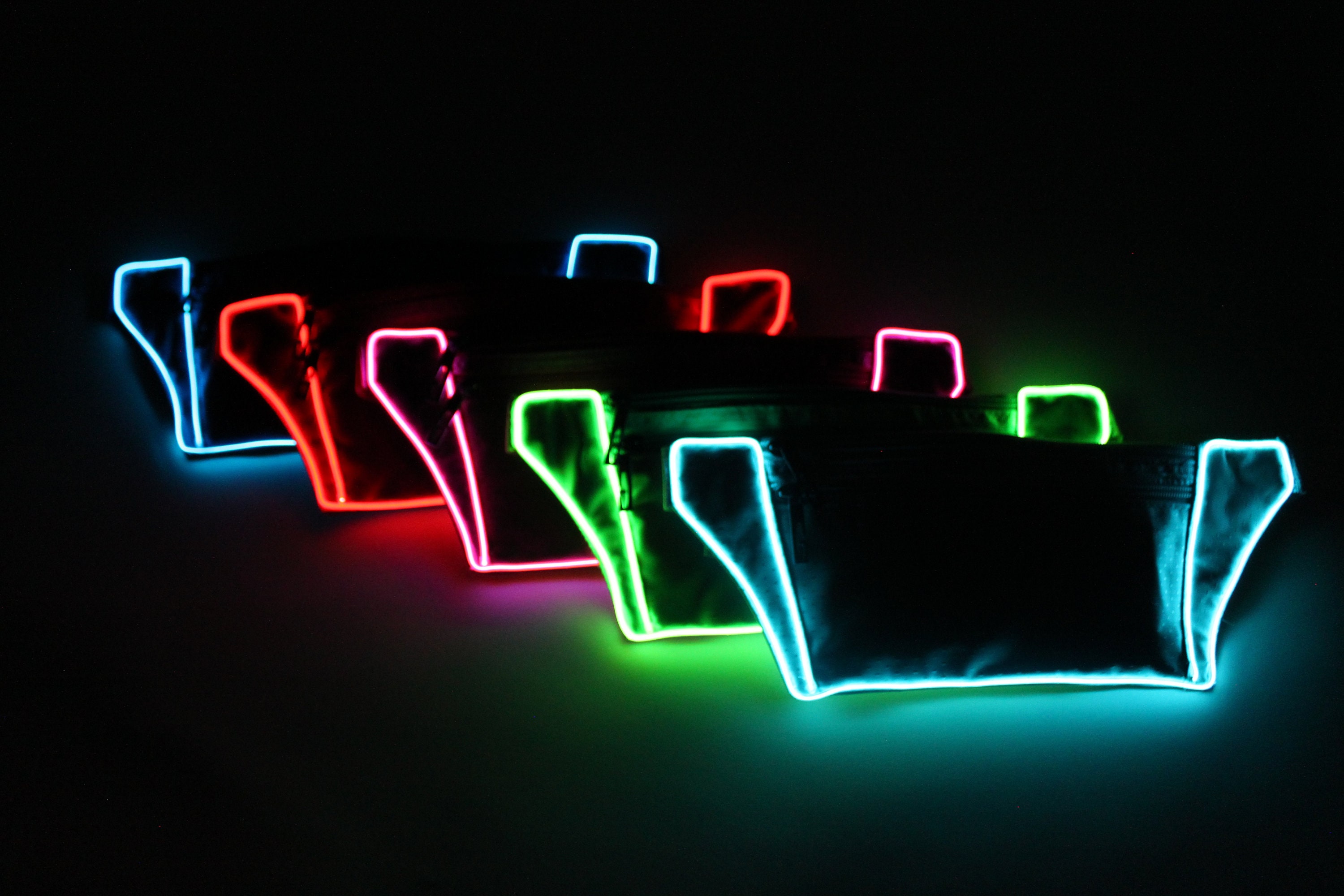Light Up Fanny Pack El Wire Blue Green Pink Purple Etsy