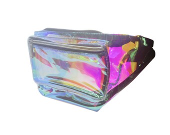 Iridescent Clear Holographic Metallic Fanny Pack - Customizable - Flower Bag - Bridesmaid Gift - FREE SHIPPING!