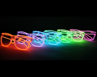 Clear Glow Glasses (1 Pair) - Sound Activated! - DIY - FREE U.S. Shipping!