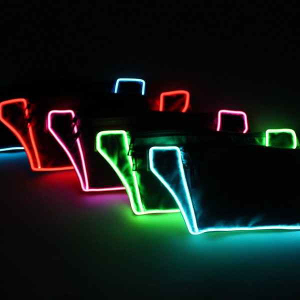 Glow Fanny Pack El Wire - Customizable - DIY Fanny Packs - Glow In The Dark Party - FREE U.S. Shipping!