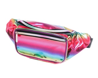 pink metallic fanny pack