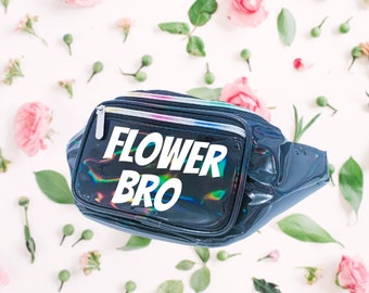 Flower Bro Holographic Metallic Fanny Pack - Fully Customizable - FREE U.S. Shipping