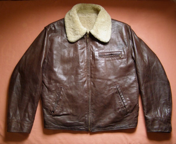60s/70s half-belt aviator jacket